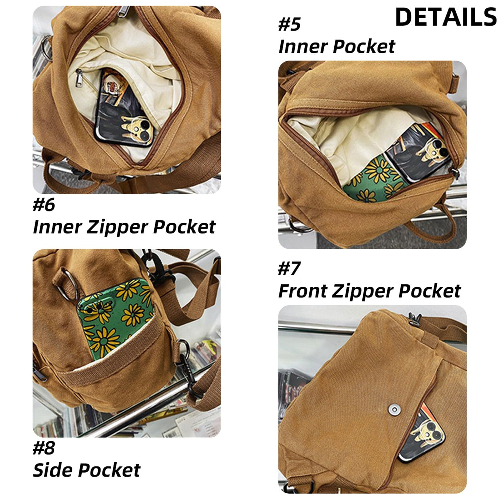 Stylish Small Canvas Backpack for Women & Men - Cute Casual Daypack, Fashion Satchel Purse for Daily Use, Work, School & Travel (Brown) | Perfect for Commuting, Shopping & Outdoor Activities