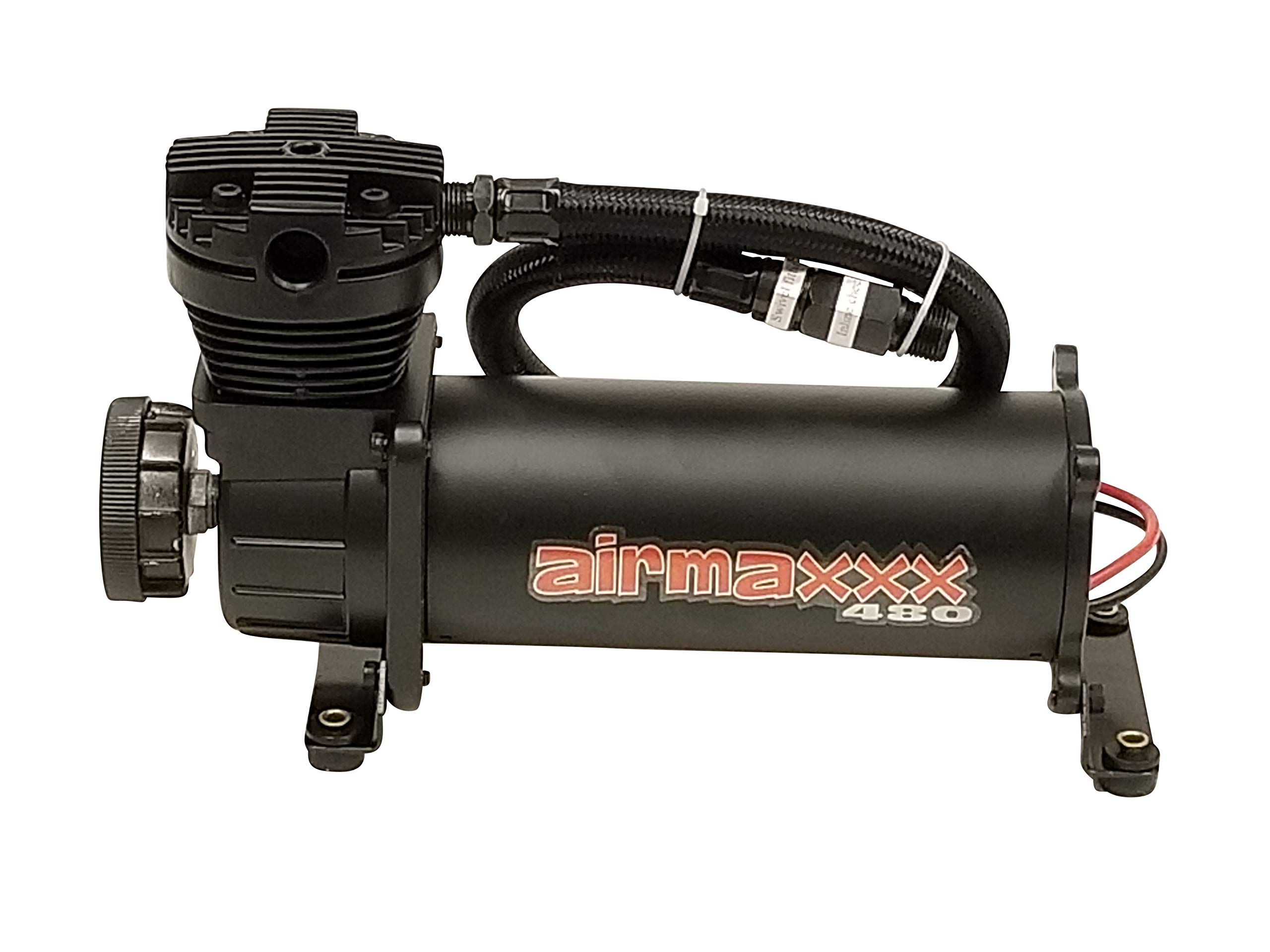 Airmaxxx 480 Black Air Compressor with Relay & Pressure Switch (90/120 PSI) - Ideal for Home Garage, Auto Repair, and DIY Pneumatic Tools