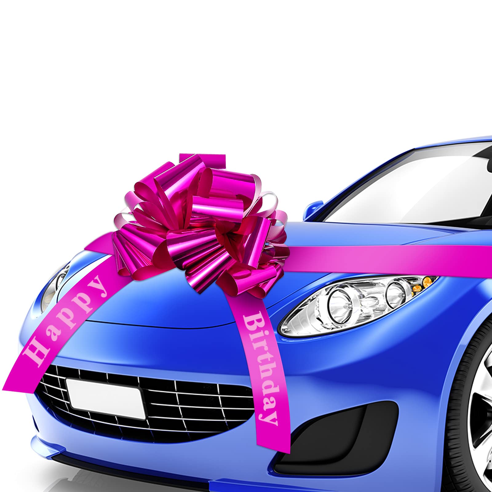 Large 20 Inch Magenta Car Bow - Giant Decorative Pull Bow for Birthday, Christmas & Party Car Decorations | Perfect for Gift Wrapping, Vehicle Celebrations & Special Events