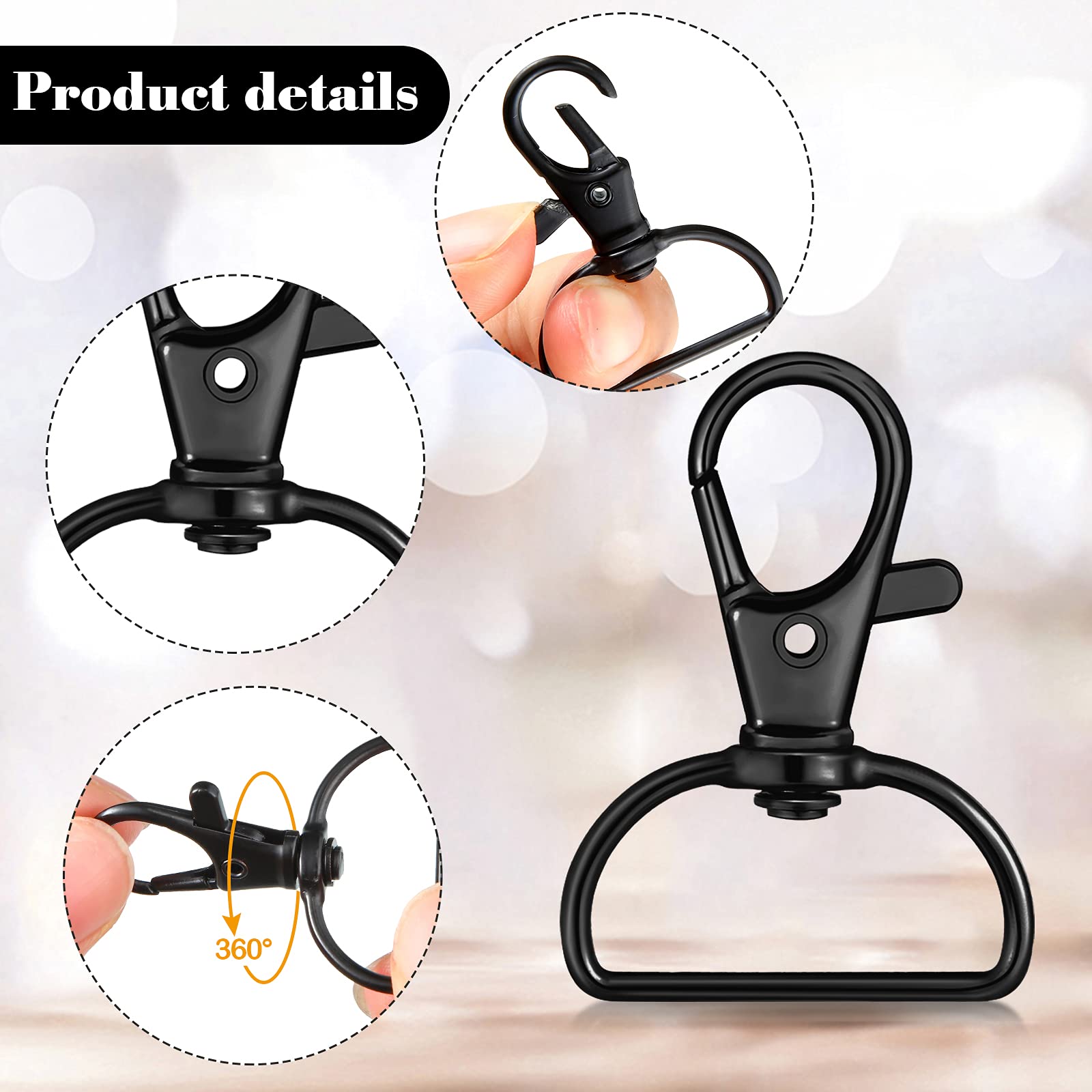 56 Pieces Black 30mm D Rings for Purse & Bag Making - Heavy Duty Buckles for DIY Craft, Handbag, Backpack, Tote & Leather Accessories Hardware