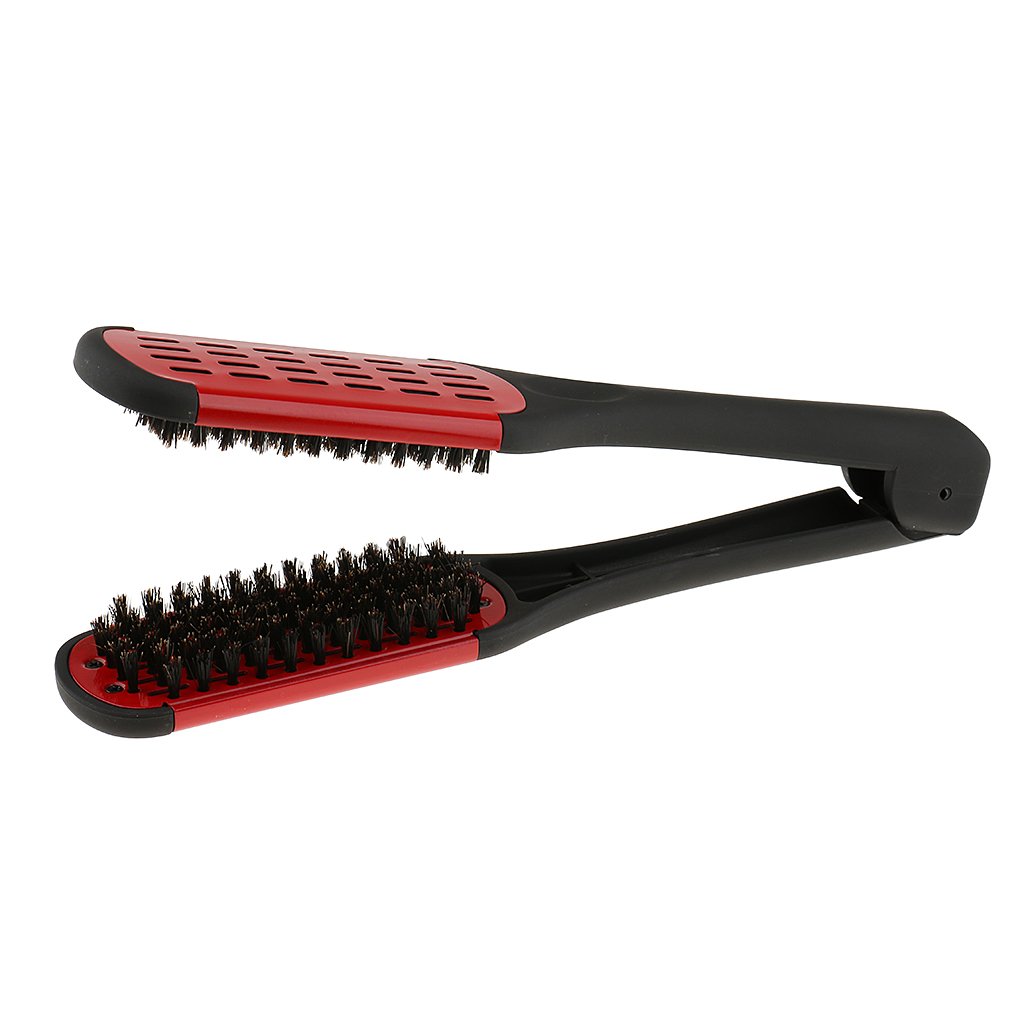Milageto Hair Straightener Brush - Ionic Ceramic Flat Iron Comb for Smooth & Frizz-Free Hair Styling - Perfect for Home Use, Travel & Salon Styling