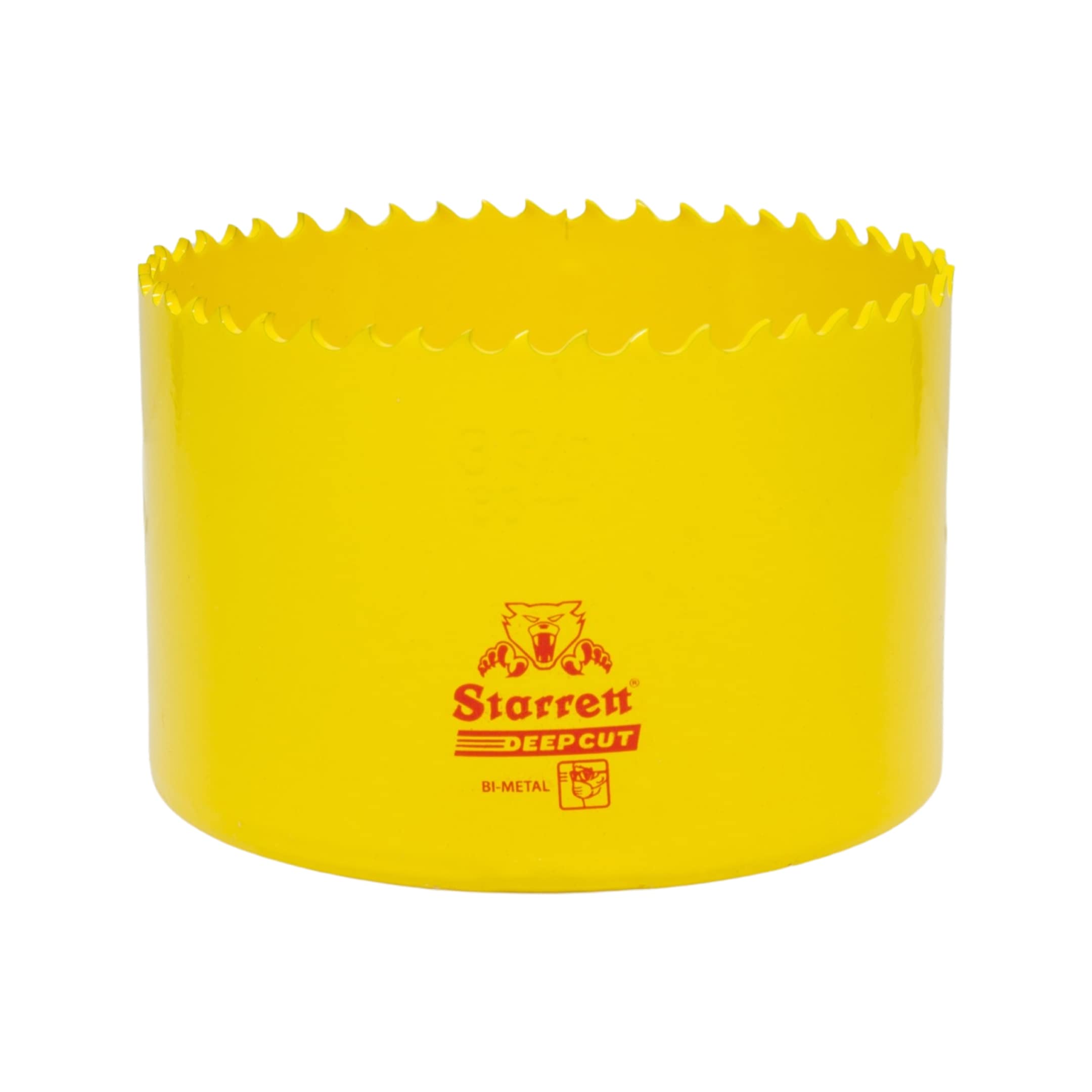 Starrett DCH0338 86mm Deep Cut Bi-Metal Hole Saw with Cobalt HSS Teeth - Heavy Duty for Metal, Wood, Cast Iron, Fiberglass & Plastic - Perfect for HVAC, Plumbing, Electrical and Construction Projects
