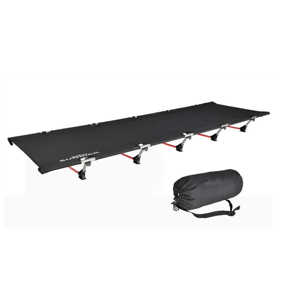 LSYOA Folding Camping Cot - Portable Lightweight Outdoor Sleeping Cot with 130kg Capacity, Compact Camping Bed for Tent, Backpacking & Travel (Black) | Perfect for Camping, Hiking, Backyard Lounging & Emergency Guest Bed