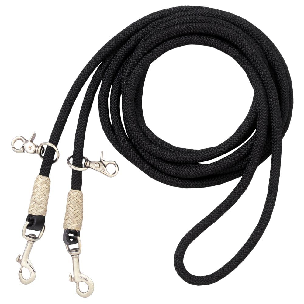 Tough 1 Royal King Cord Draw Reins for Horses - Adjustable Training Reins for Western & English Riding, Dressage & Show Jumping