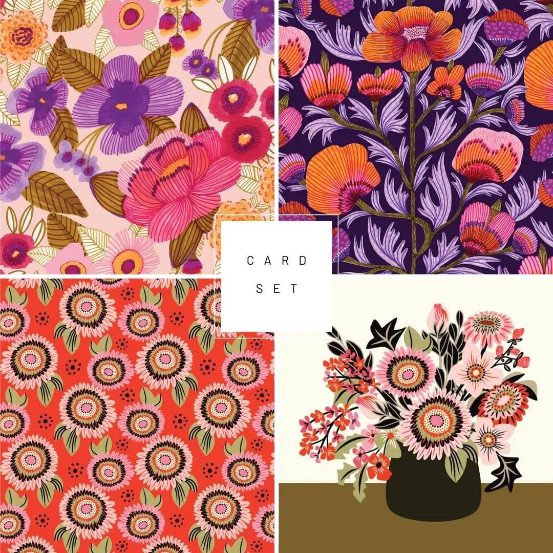 Viola Floral Greeting Card Set - 12 Handmade Flower Design Blank Cards with Envelopes for Birthday, Wedding, Thank You & Special Occasions - Perfect for DIY Invitations & Heartfelt Messages