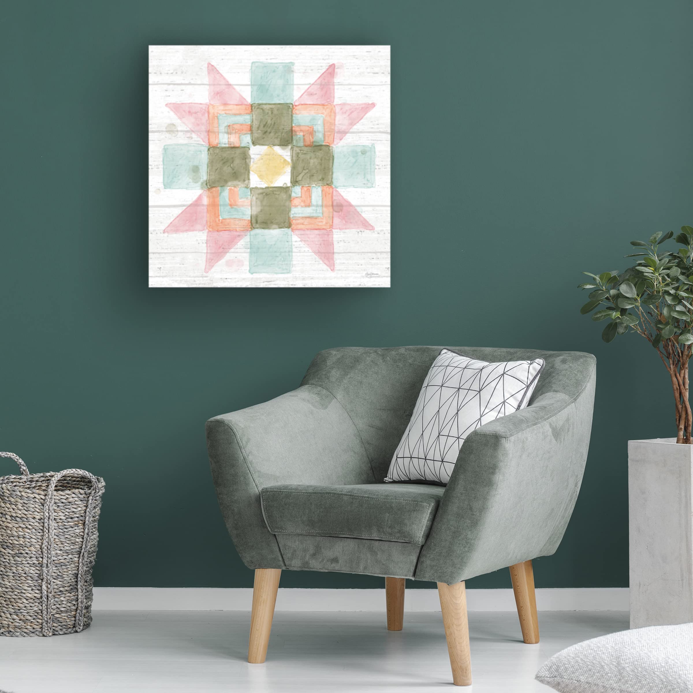 Farida Zaman 'Budding Beauty Pattern IIB' Floral Canvas Wall Art - Modern Home Decor for Living Room, Bedroom & Office