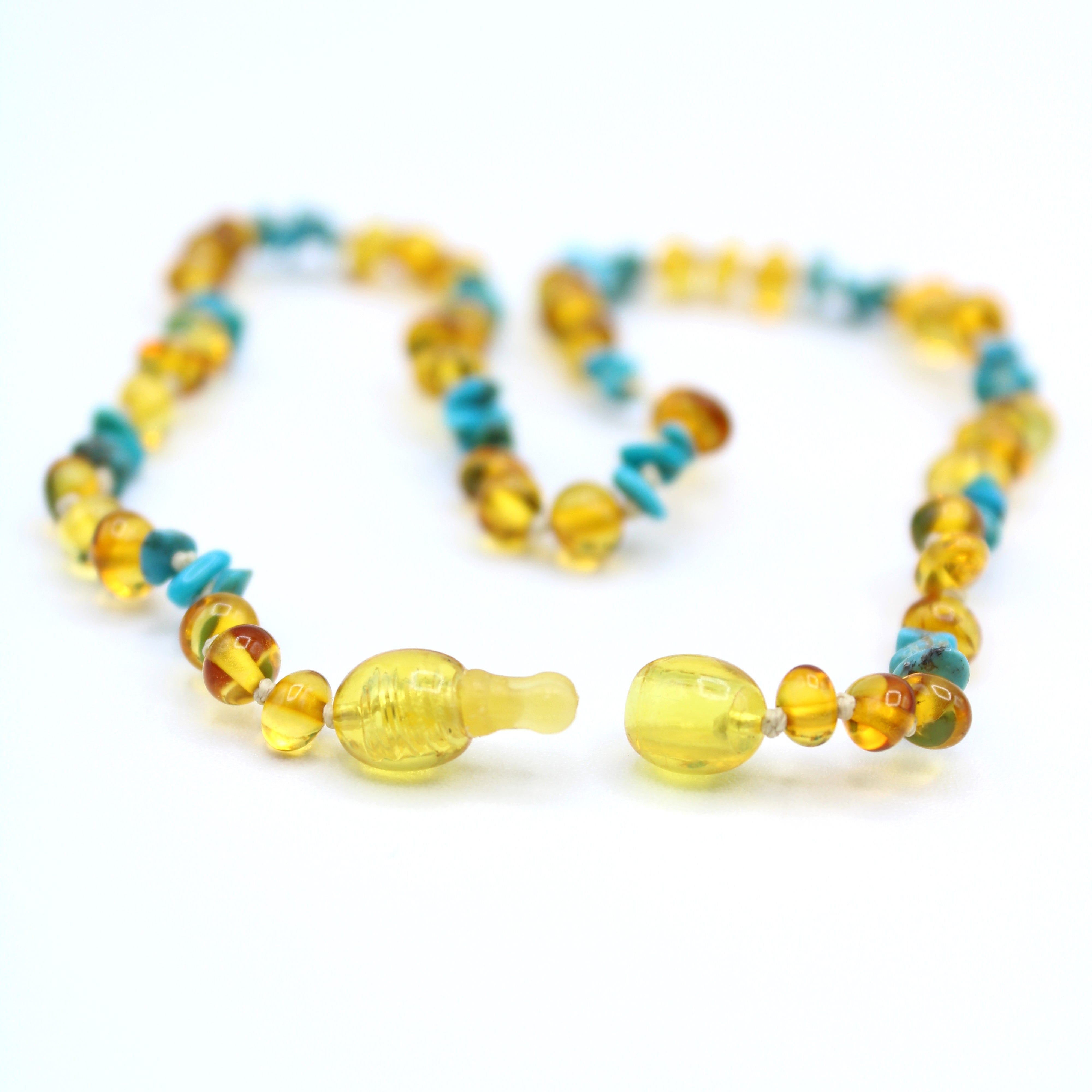 Natural Amber Teething Necklace for Babies - Safe & Soothing Relief for Teething Pain - Perfect for Infants & Toddlers - Stylish & Functional Teething Accessory for Home & On-the-Go