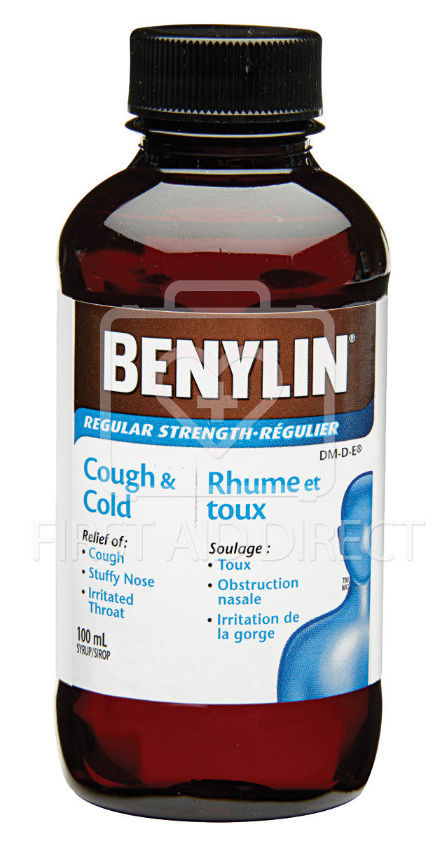 Benylin Cough & Cold DM D E Syrup 100mL Bottle - Fast-Acting Relief for Cough, Cold & Flu Symptoms - Perfect for Home & Travel Use
