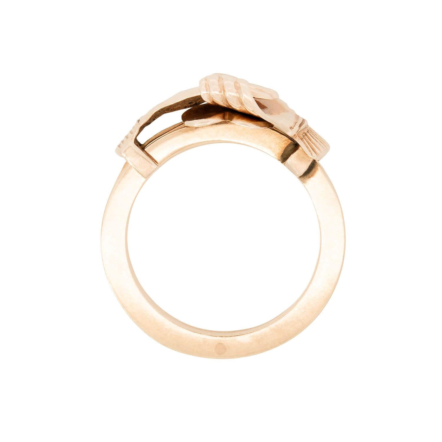 14K Gold Moveable 3-Band Claddagh Ring - Irish Heritage Jewelry for Engagement, Wedding & Anniversary Gifts