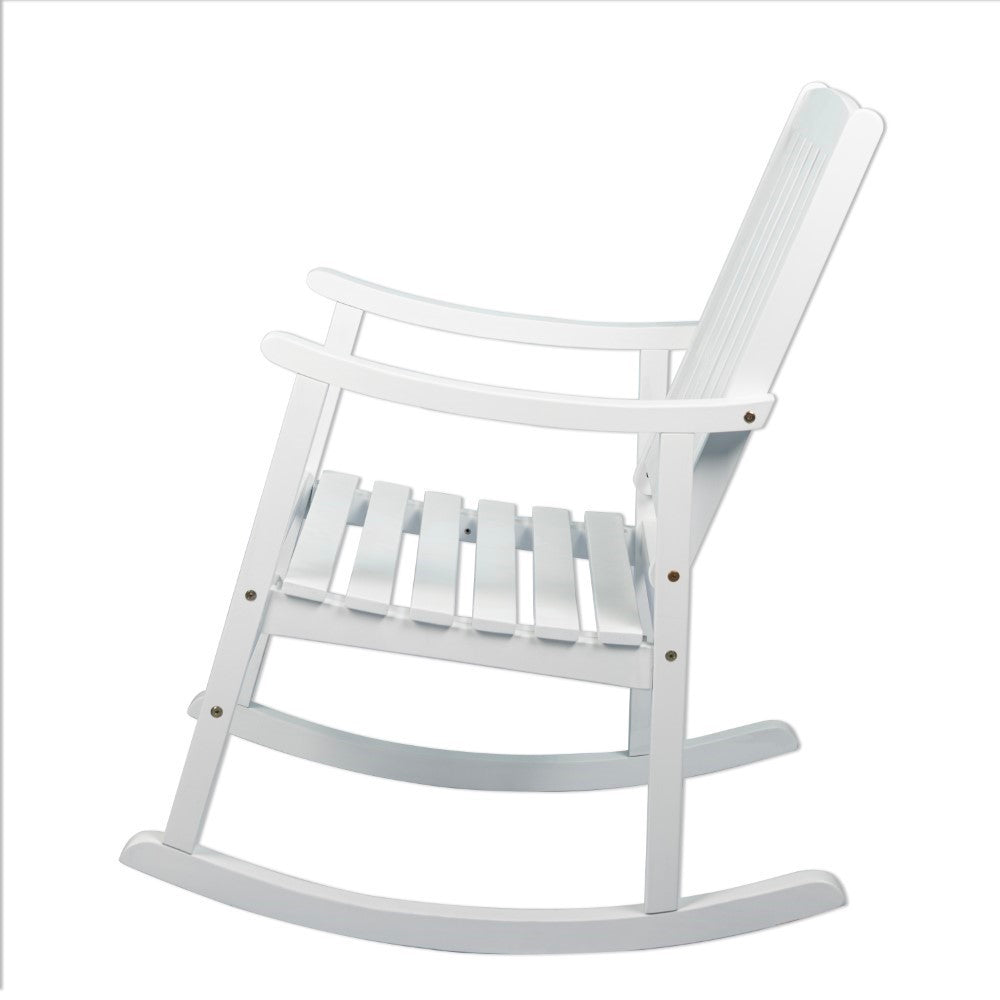Penny Classic Slat Back 300 Lbs Support Acacia Wood Patio Outdoor Rocking Chair - Durable & Comfortable for Porch, Garden, Deck Relaxation