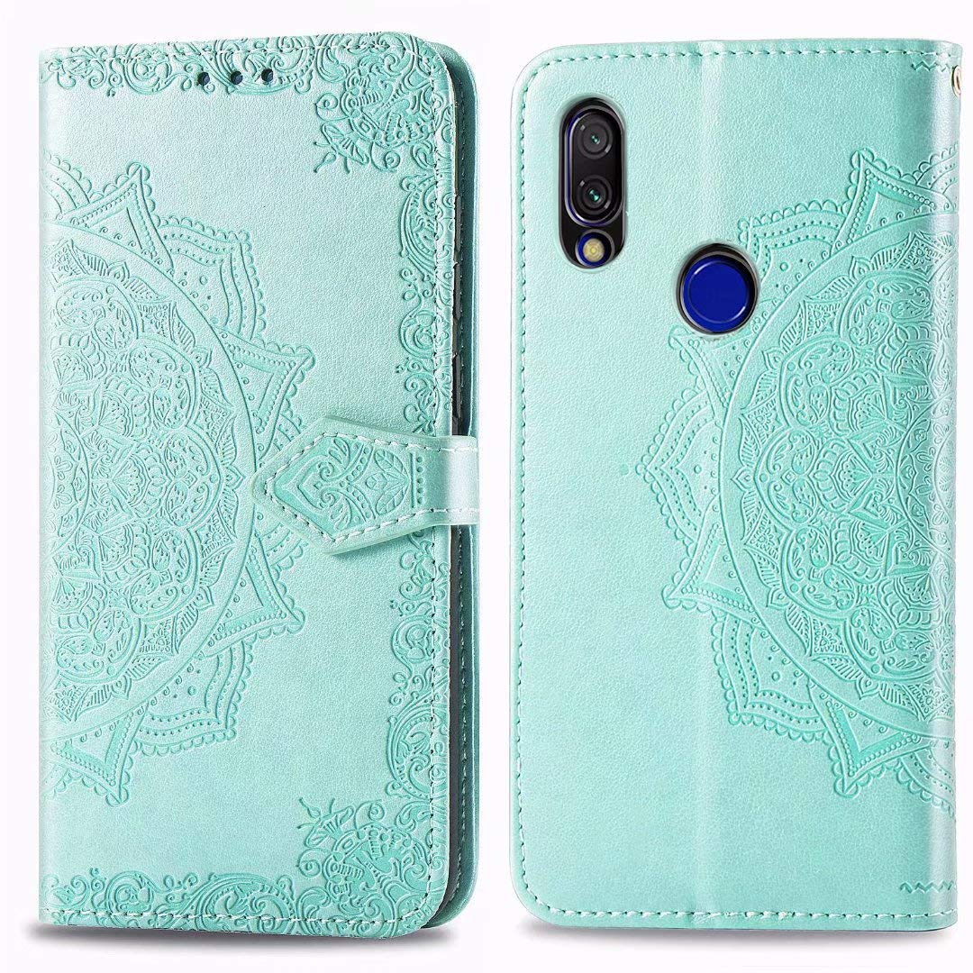 Samsung Galaxy A2 Core Case - Mandala Series PU Leather Wallet Flip Cover with Card Slots & Phone Holder, Magnetic Closure (Green) - Perfect for Daily Use, Travel, and Hands-Free Convenience
