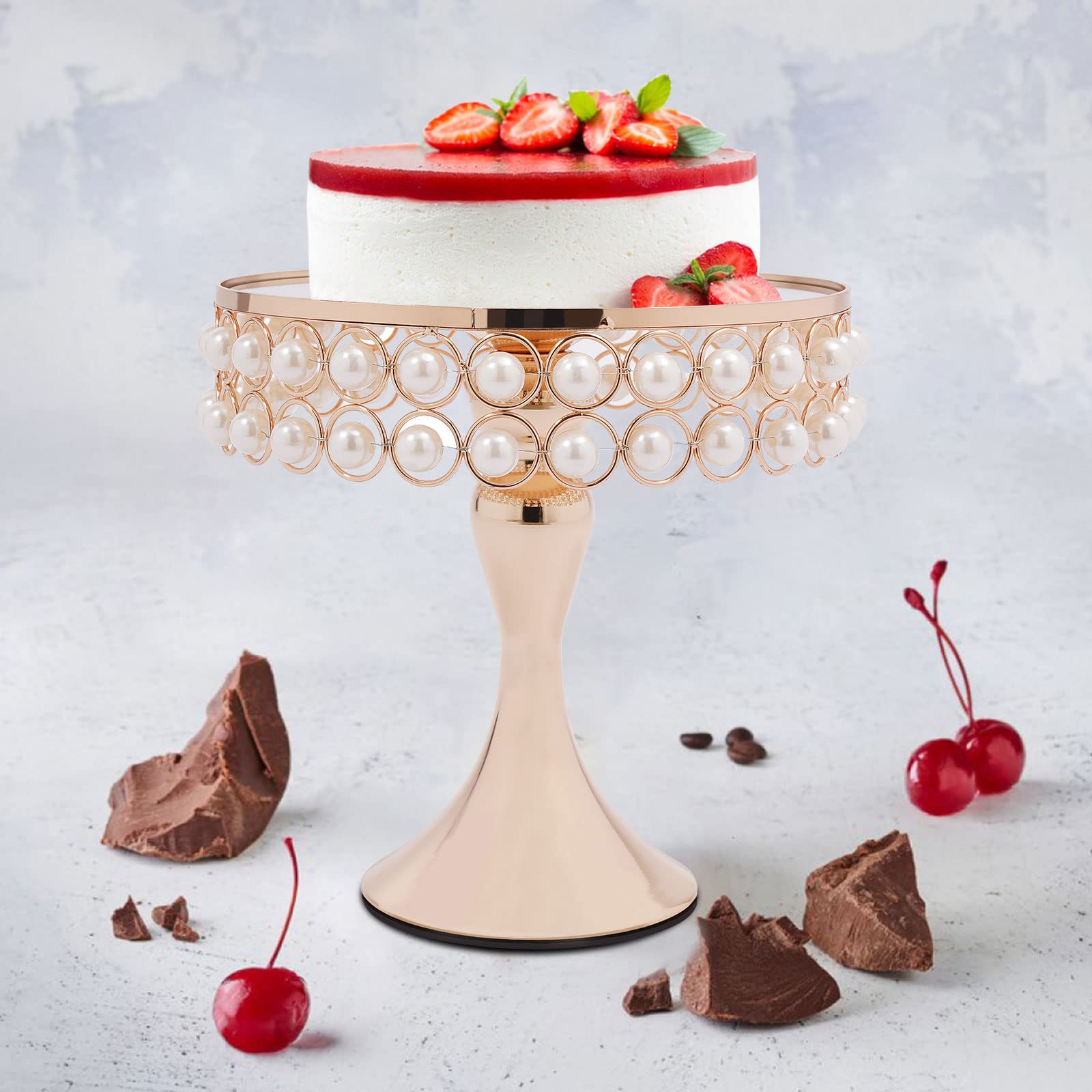 TFCFL 9PCS Gold Cake Stand Set - Elegant Metal Cupcake Holder with Acrylic Mirror - Perfect for Wedding, Birthday Party & Dessert Display - Ideal for Fruits, Pastries & Sweet Treats Presentation