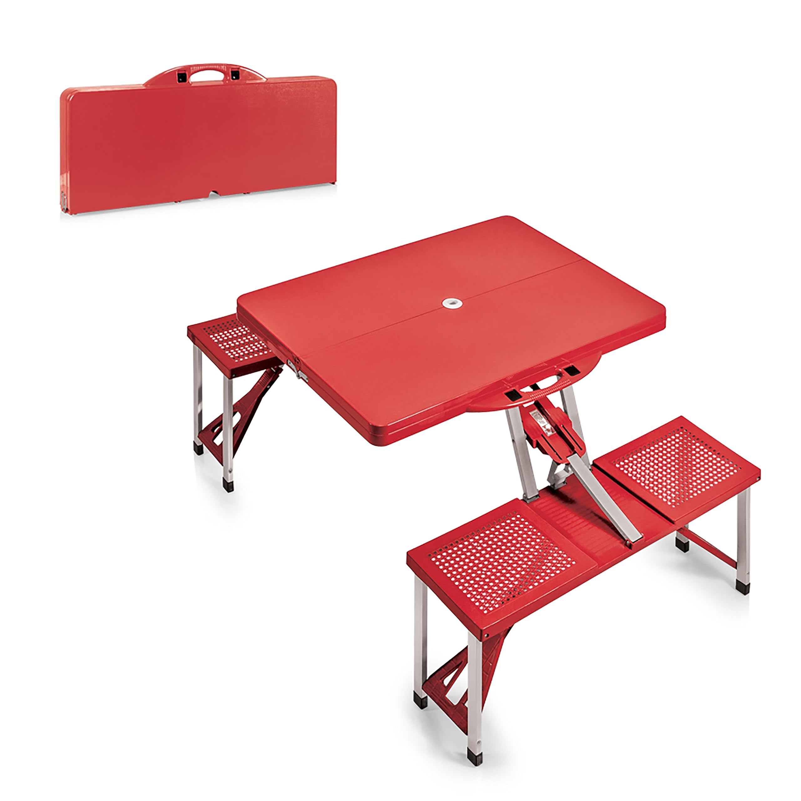PICNIC TIME Portable Folding Picnic Table - Lightweight Camping Table with Umbrella Hole for Outdoor, Beach, Backyard & Tailgating Parties