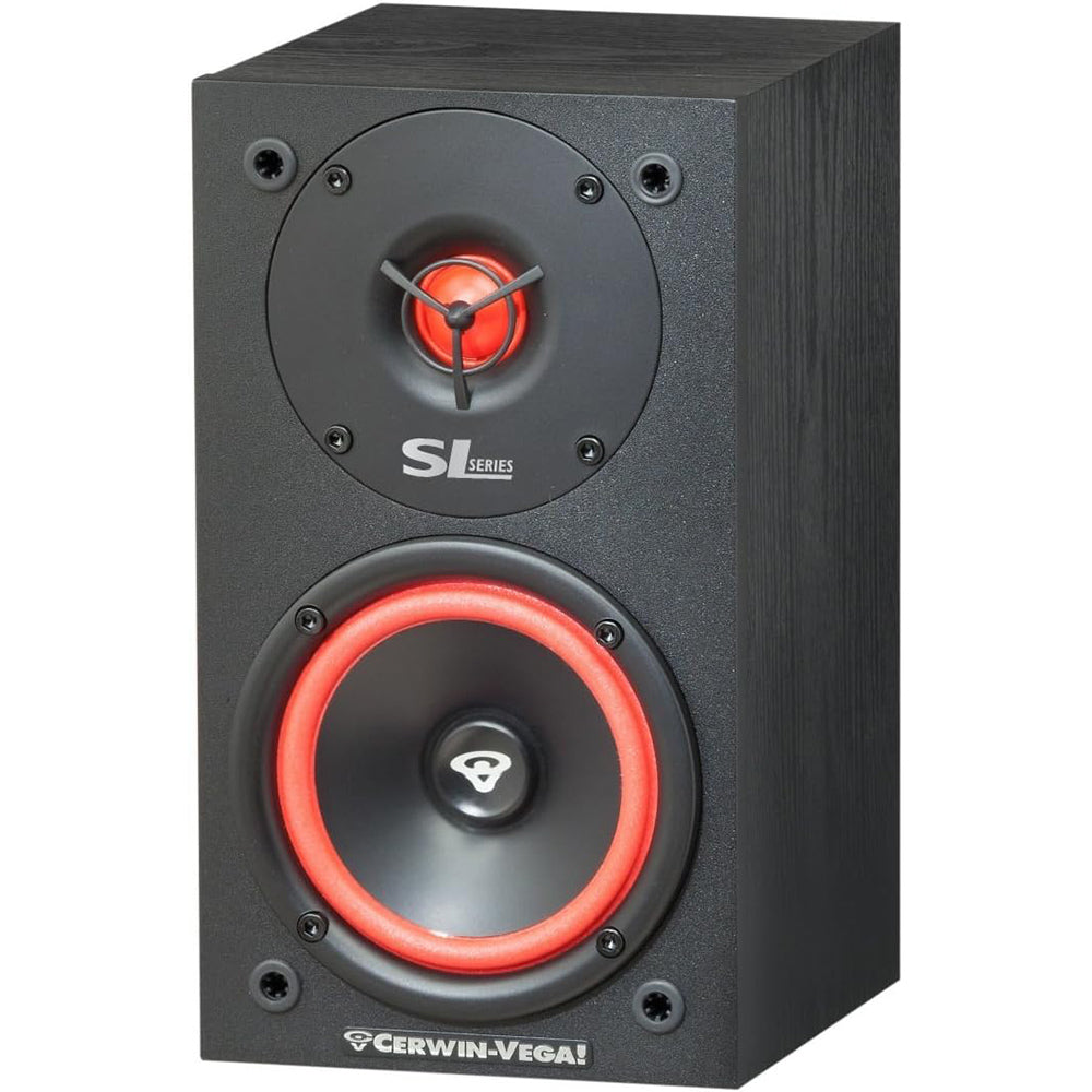 Cerwin Vega SL-5M 5.25 Inch 2-Way Bookshelf Speakers - High Performance Home Audio for Music, Movies & Gaming (Pair)