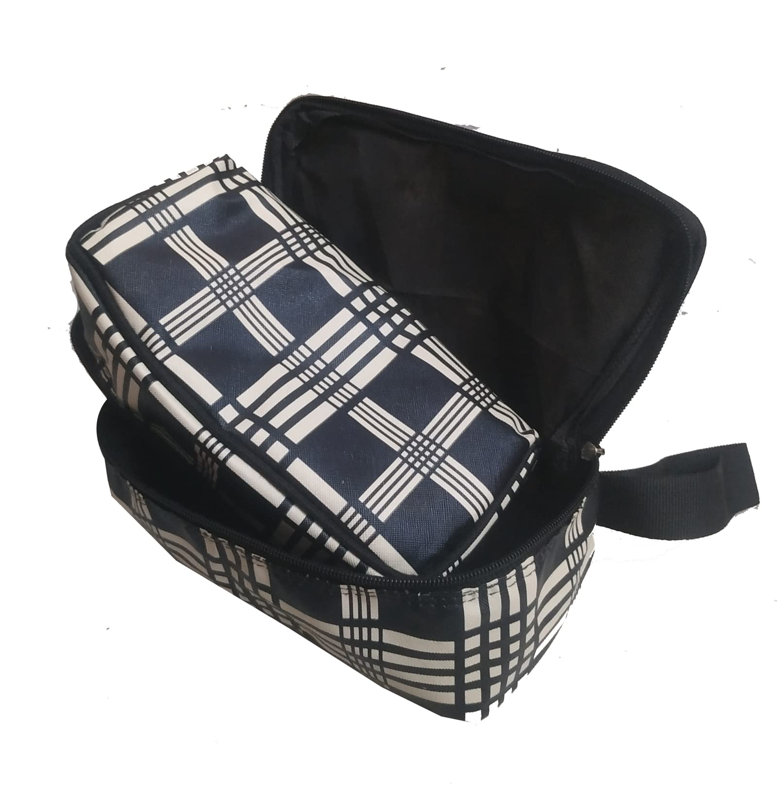 Multipurpose Travel Organizer - Waterproof Toiletry & Makeup Bag with Zipper, Perfect for Shaving Kit, Cosmetic Storage, Stationery Case (Black, 24