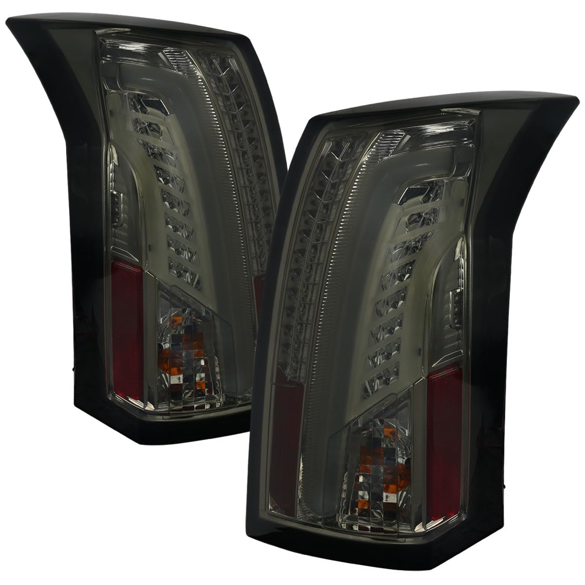 Smoke Lens LED Tail Lights for Cadillac CTS 2003-2007 - Tinted Rear Brake Lamps Pair - Upgrade Your Car's Style & Night Visibility (Perfect for Night Driving & Custom Car Mods)