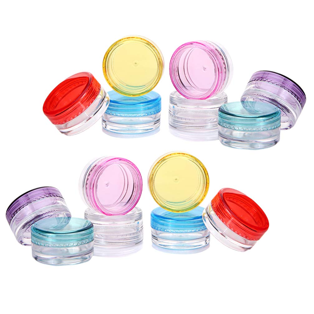 55-Piece Hemoton Leakproof Plastic Cosmetic Jars with Lids - Mini Travel Containers for Makeup Samples, Lip Balm, Creams & Beads | Perfect for DIY Beauty, Travel Toiletries & Craft Storage