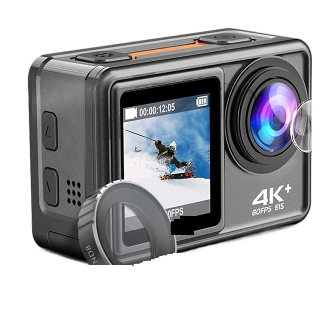 48MP Dual Screen Action Camera with EIS, 5K Video & 6 Lens Kit - 1080P Webcam for Vlogging, Sports & Adventure - Perfect for YouTube, Travel & Underwater Shooting
