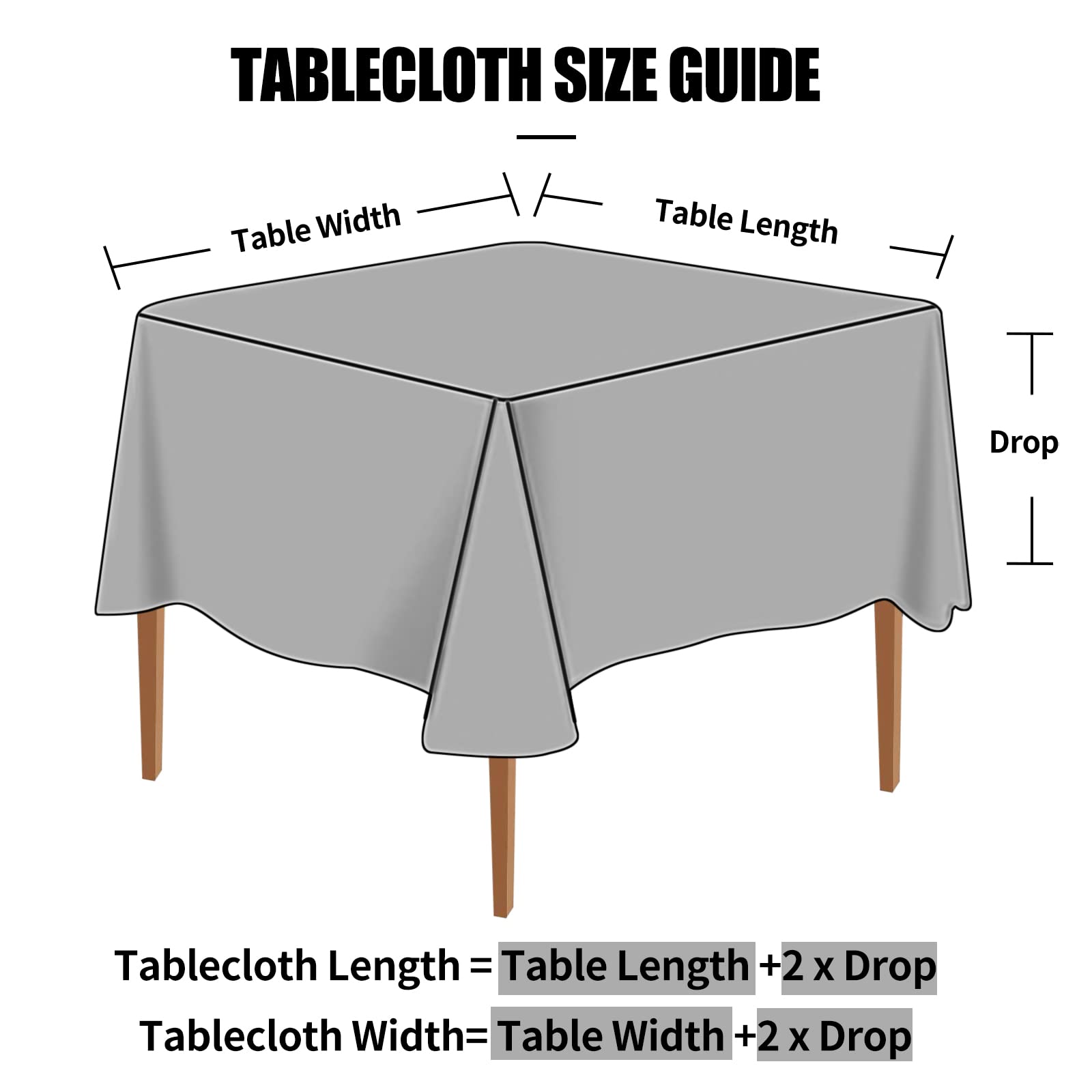 Smiry Square Waterproof Vinyl Tablecloth - Heavy Duty, Wipeable, Washable Table Cover for Kitchen, Dining Room, Outdoor Picnics, and Party Events (Beige, 54