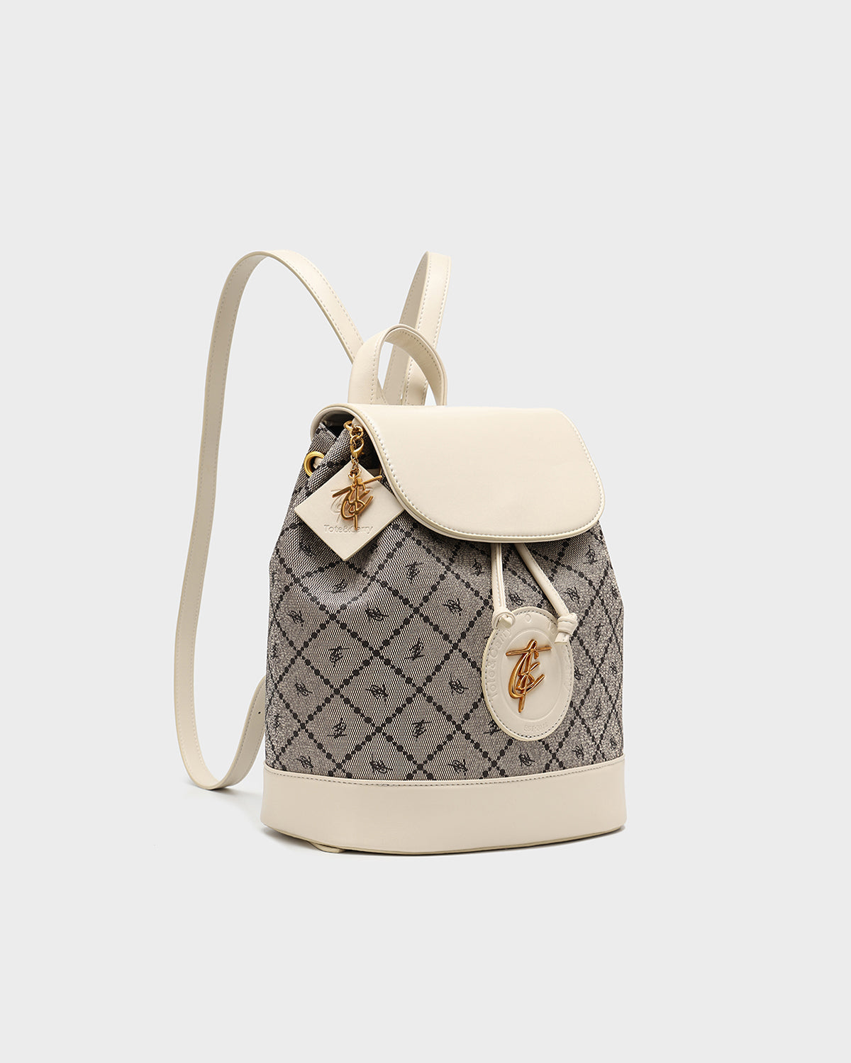 Stylish White Glam Backpack for Women - Trendy Fashion Shoulder Bag for Work, Travel & School | Lightweight Durable Design with Multiple Pockets