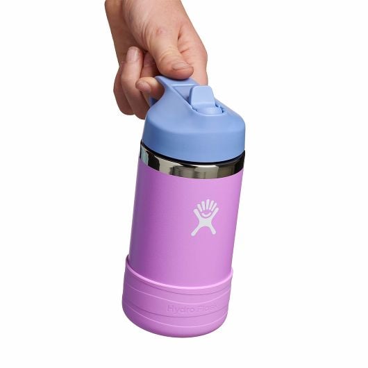 12 oz Kids Wide Mouth Water Bottle with Straw Cap - Leak Proof, BPA Free, Ideal for School, Sports & Outdoor Activities