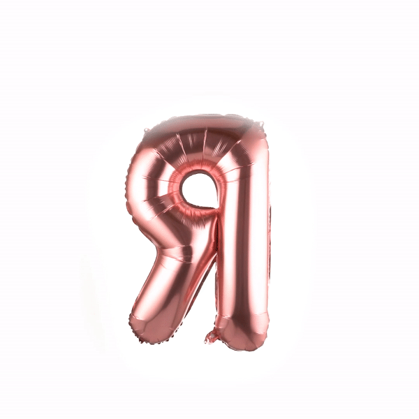 Rose Gold Mylar Letter R Balloon - 40 Inch Large Foil Balloon for Birthday, Wedding, Baby Shower Decorations - 1 Count Box - Perfect for Party Backdrops, Photo Booths & Celebration Decor