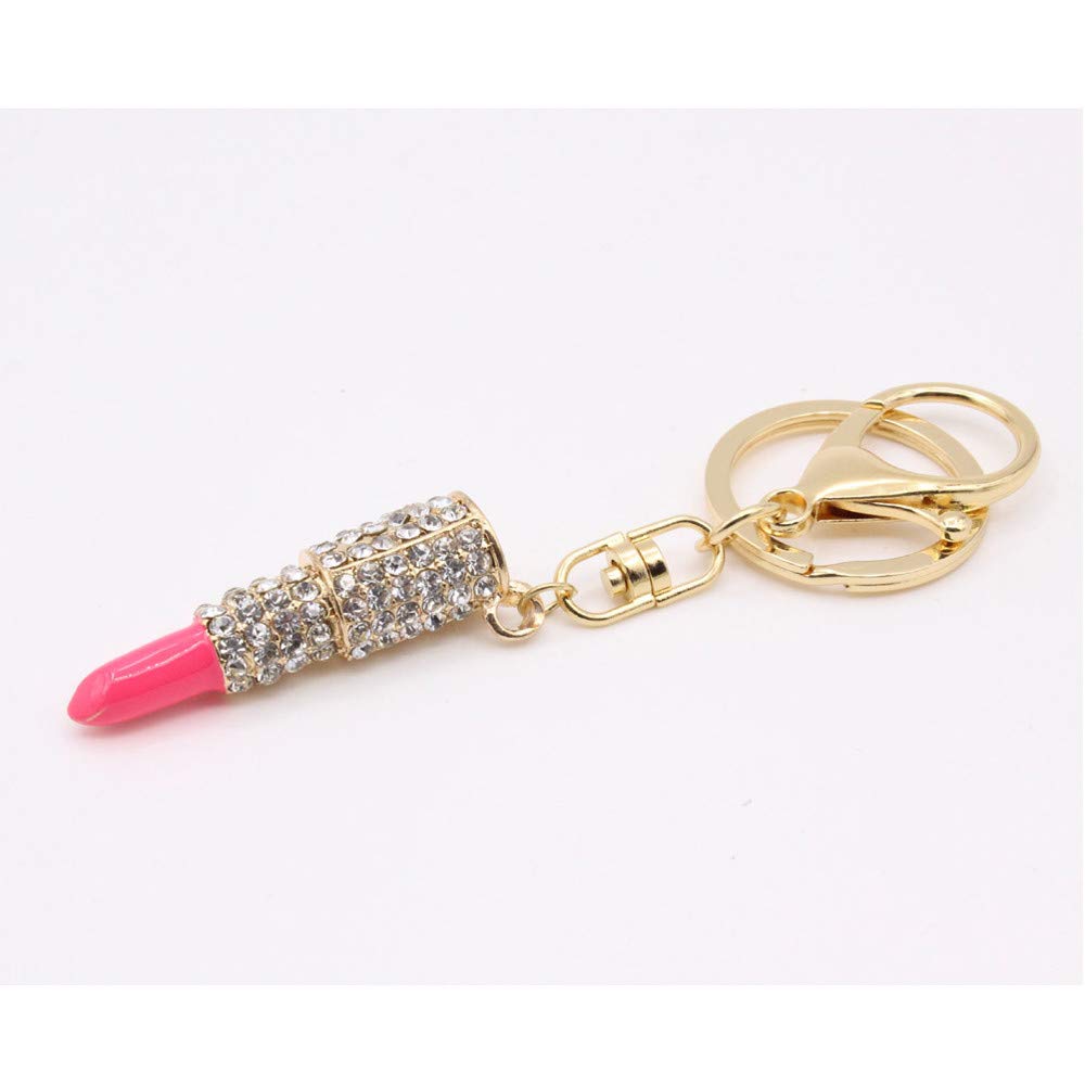 Cute Rhinestone Crystal Keychain for Women - Stylish Silicone Key Ring with Pendant for Car Keys, Bags & Makeup Accessories | Perfect Gift for Her, Office, Travel & Everyday Use