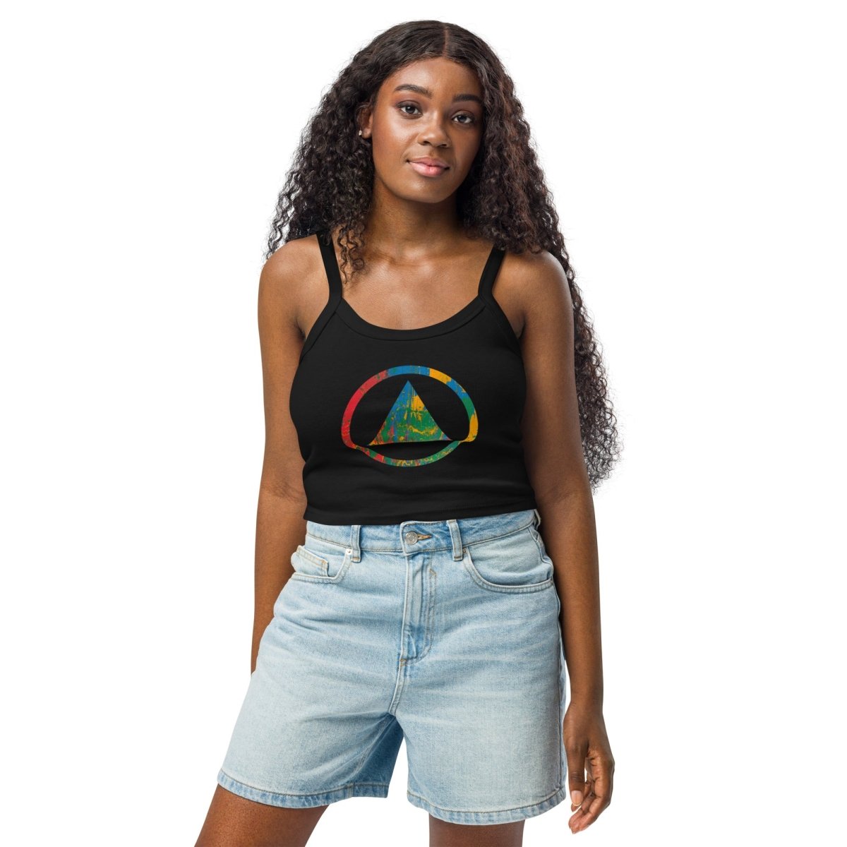 Sobriety Symbol Pride Ribbed Tank Top for Women - Comfortable & Stylish Casual Wear for Summer, Gym, and Everyday Outfits