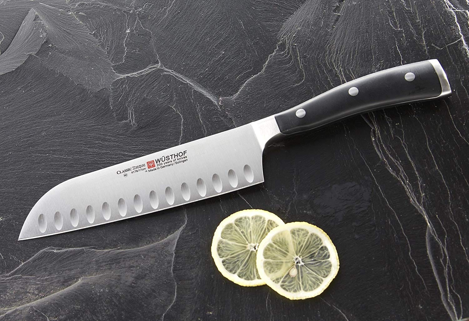 Wusthof Classic Ikon 7-Inch Santoku Knife with Hollow Edge - Premium German Kitchen Knife for Slicing, Dicing & Chopping Vegetables, Meat & Fish