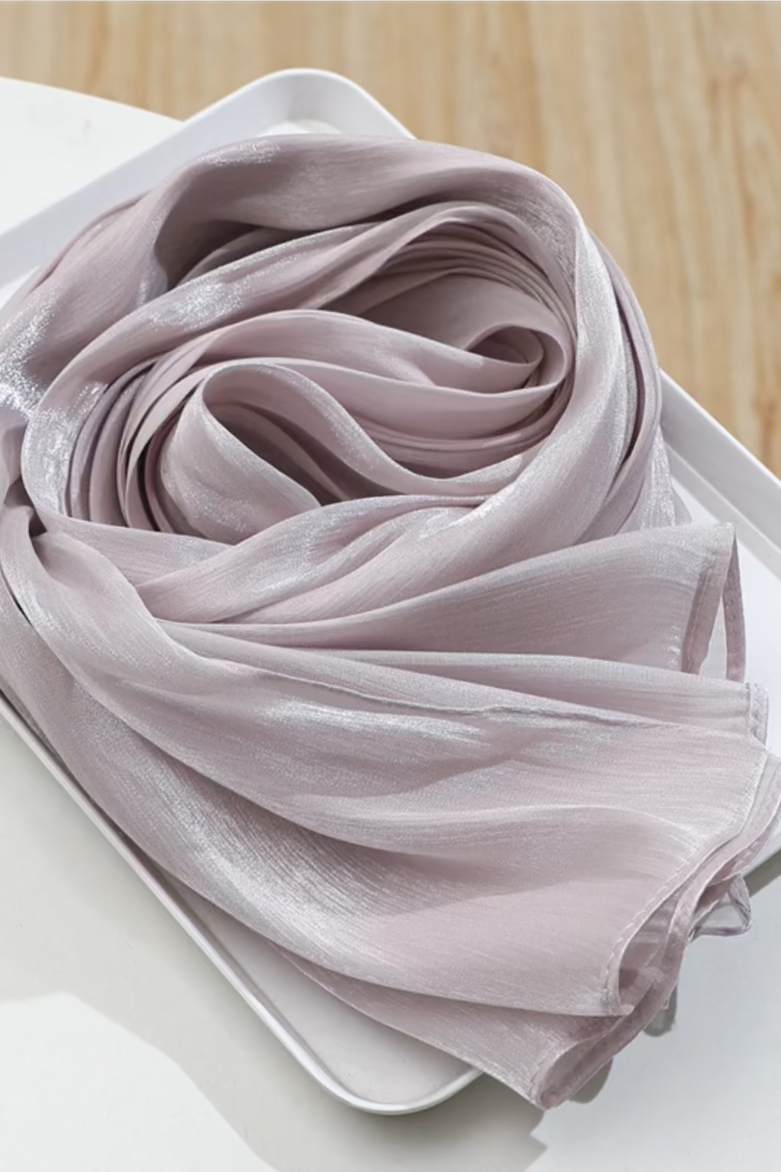 Jimmy Choo Organza Hijab Scarf - Elegant Beige Shawl for Women | Perfect for Modest Fashion, Special Occasions & Everyday Wear