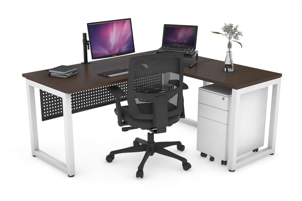 Premium L-Shaped Corner Office Desk with Quadro Loop Legs - 1800L x 1700W - Perfect for Home Office, Gaming Setup & Workspace Organization