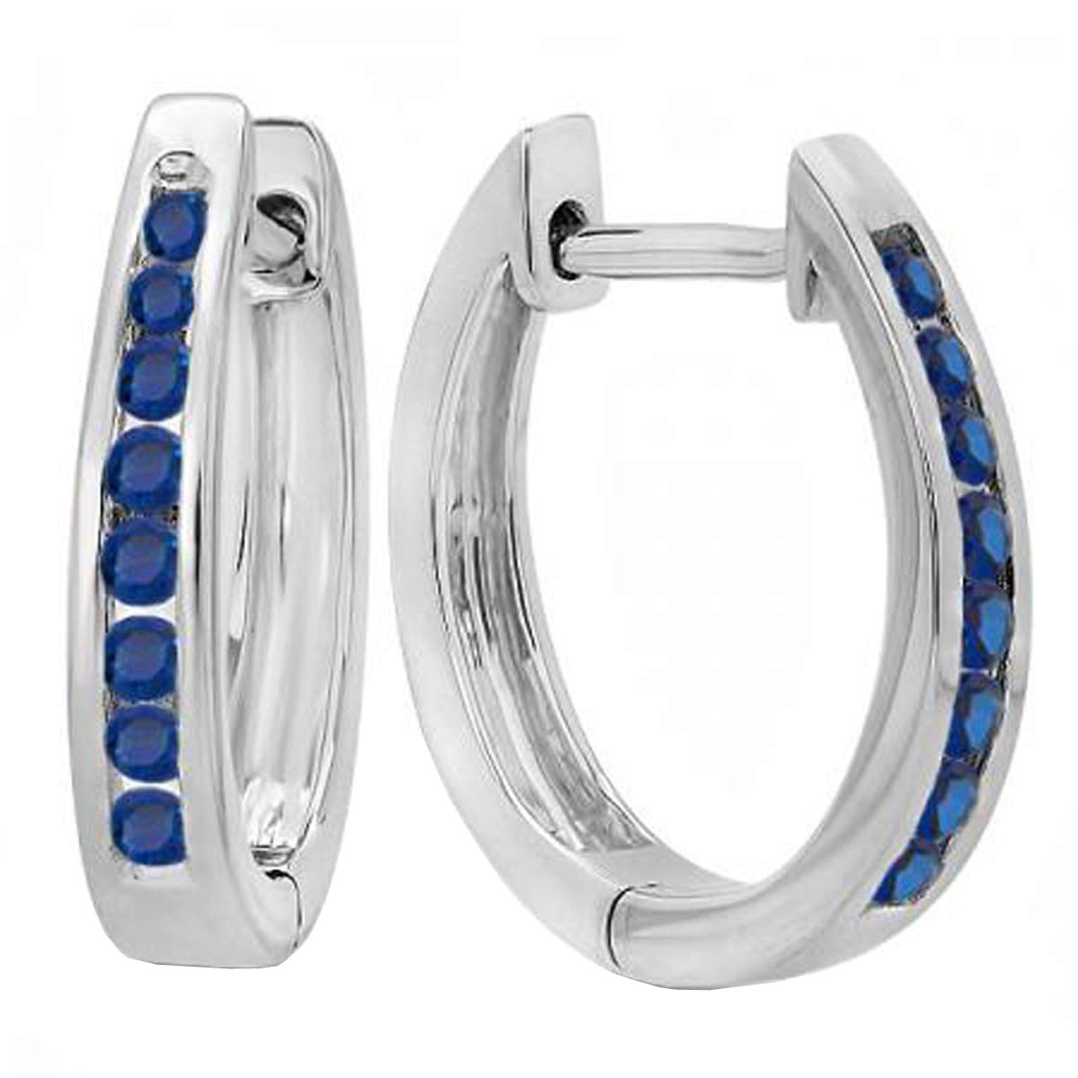 Dazzlingrock 10K White Gold Hoop Earrings for Women - 0.20 Cttw (1/5 CT) Solid Gold Elegant Dangle Earrings | Perfect for Parties, Weddings & Everyday Wear