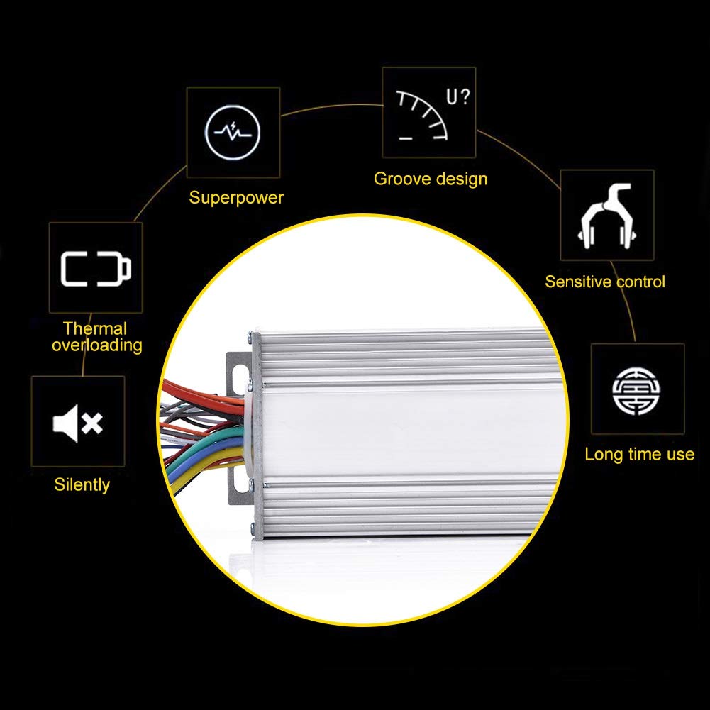 48V 500W Brushless Motor Speed Controller - Aluminum Alloy Electric Sine Wave Controller for E-Scooters & E-Bikes | Perfect for Commuting & Urban Transportation