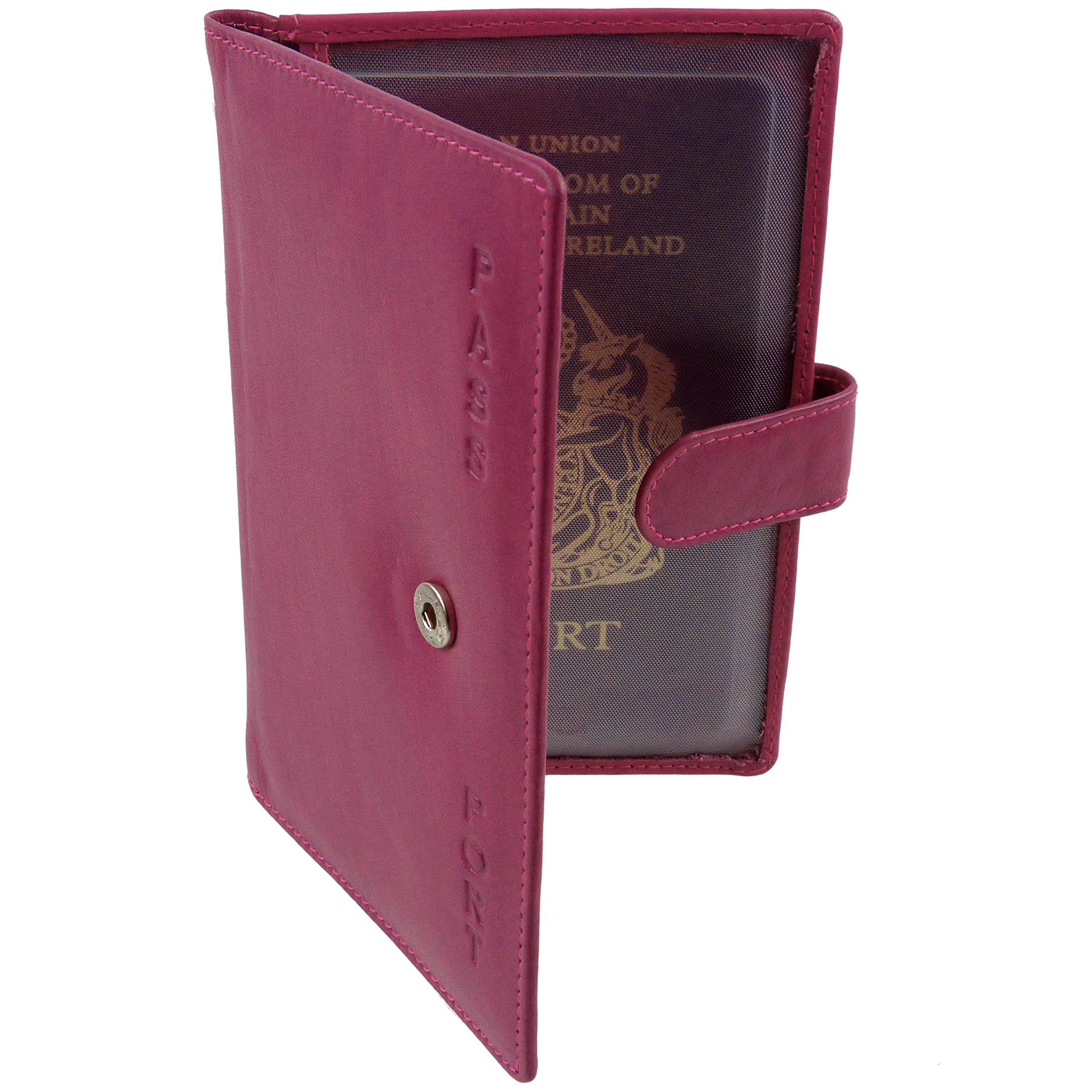 Premium Women's Leather Passport Holder - RFID Blocking Travel Document Wallet Organizer for International Flights & Business Trips