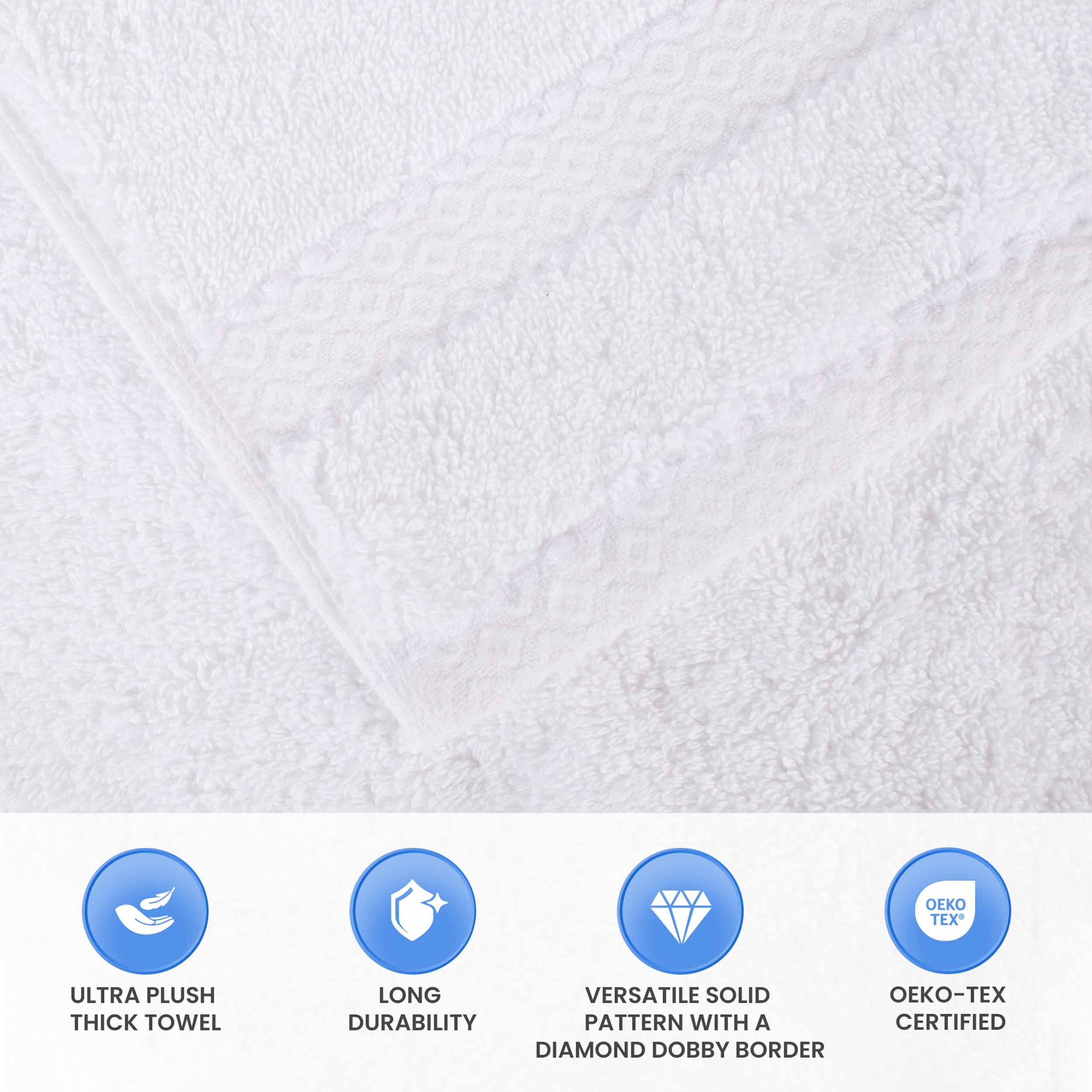 Premium Egyptian Giza Cotton Dobby 3-Piece Bath Towel Set - Ultra Absorbent, Soft & Luxurious for Spa, Bathroom, and Guest Use