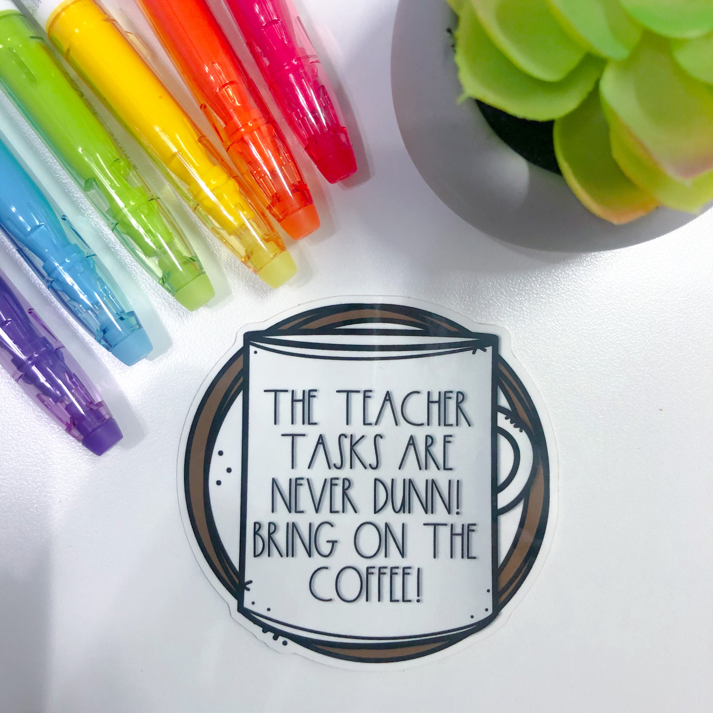 Teacher Tasks Sticker - Motivational Classroom Stickers for Teachers, Students & Planners - Perfect for Lesson Planning, Reward Systems & School Organization