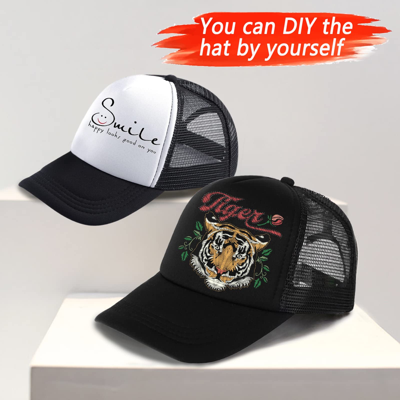 Ultrafun 12 Pack Trucker Hats - Breathable Mesh Summer Baseball Caps with Sublimation Design, Adjustable Snapback for Men & Women - Perfect for Outdoor Sports, Beach, and Casual Wear