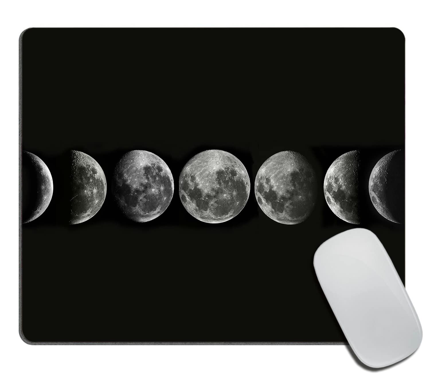 Phases of The Moon Mouse Pad - Non-Slip Rubber Base Square Mouse Mat for Office & Laptop (9.5
