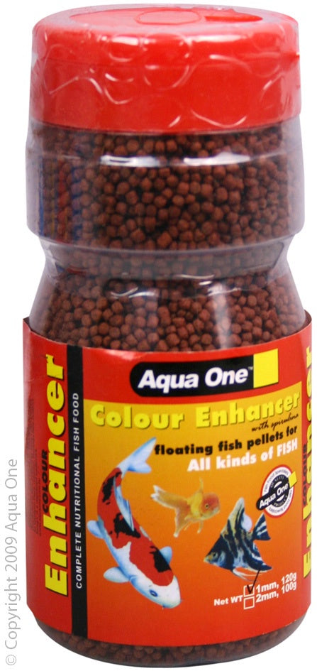Aqua One Color Enhancer Fish Food 1mm 120g - Premium Tropical Fish Flakes for Vibrant Colors, Ideal for Community Tanks & Aquarium Fish