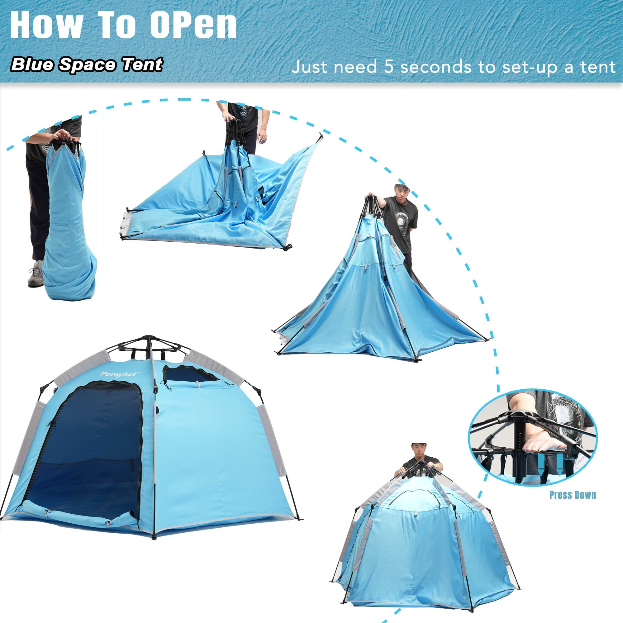 Portable Hexagon Kids Play Tent with LED Strip Lights - Indoor Children Playhouse, Easy Setup Space Tent for 4-5 Kids, Dream Tent for Nighttime Play & Birthday Gifts - Perfect for Bedroom, Nursery, Playroom, and Birthday Parties