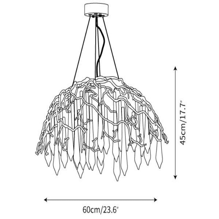 Modern Aqua Dome Chandelier - Elegant Glass Ceiling Light Fixture for Dining Room, Living Room & Bedroom Decor
