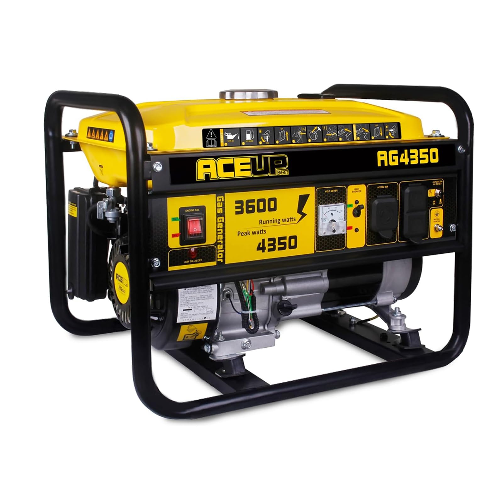 Aceup Energy 4350W Portable Gas Generator for Home & Outdoor Use - 30A Outlet, CARB Compliant - Perfect for Camping, Emergencies & Power Outages