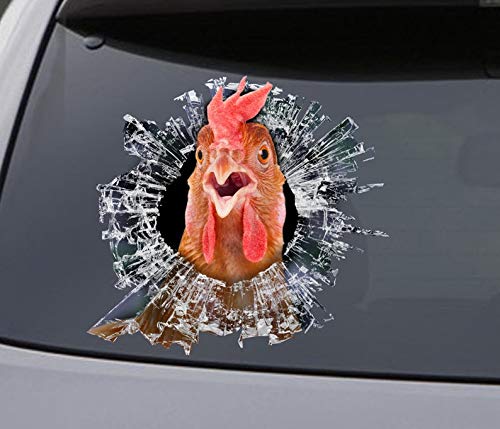 15 Inch Chicken Vinyl Decal Sticker for Cars, Windows, Walls, Fridge, Toilet - Durable, Waterproof, Easy to Apply for Home, Office, and Outdoor Decor