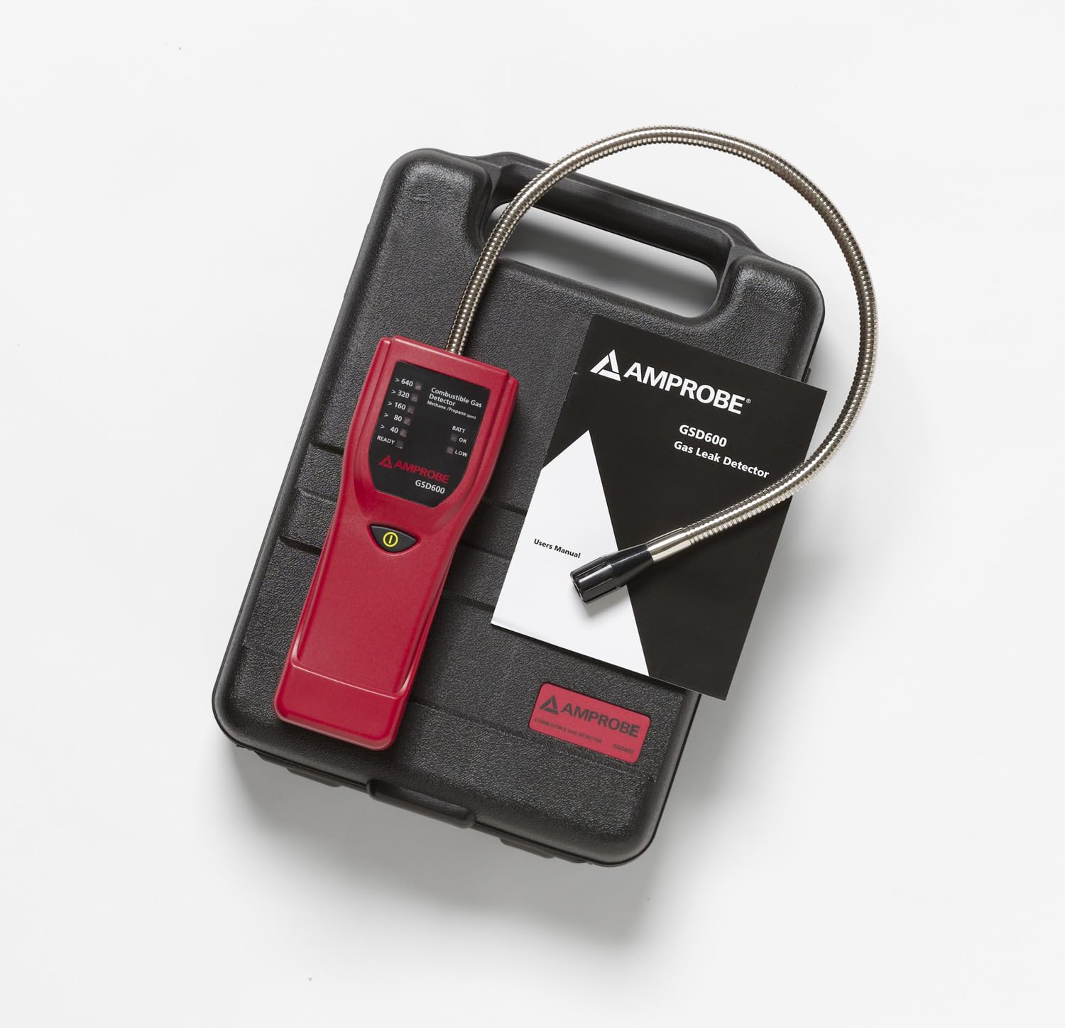 Amprobe GSD600 Professional Gas Leak Detector - Portable Natural Gas & Propane Detector with Audible/Visual Alarms - Ideal for Home Safety, HVAC Maintenance & Industrial Use