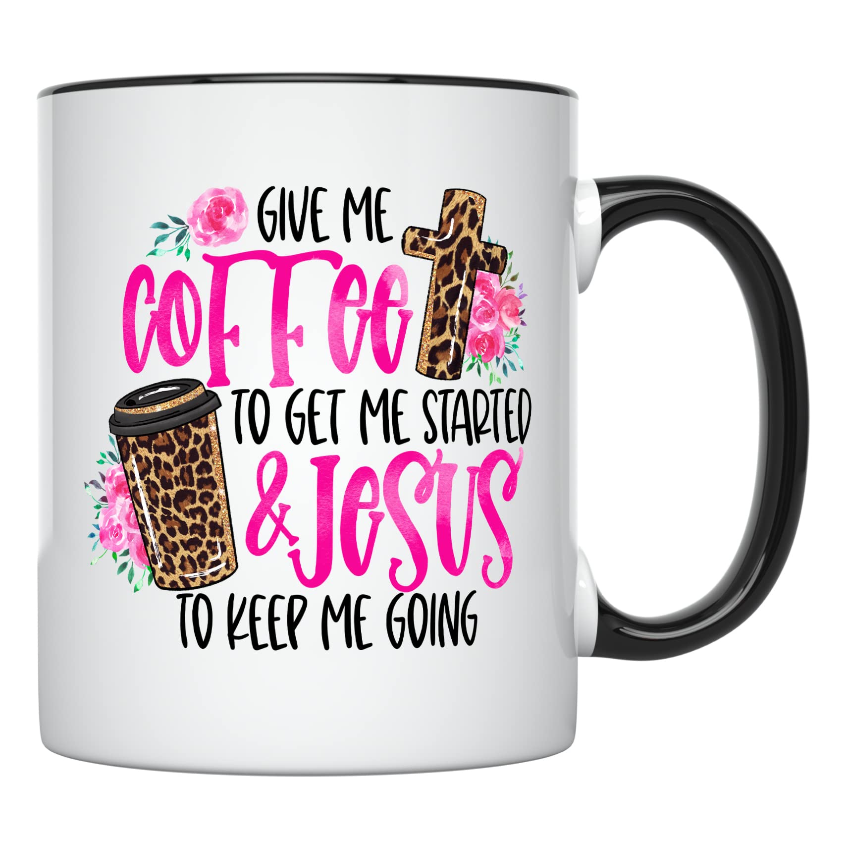 YouNique Designs Christian Coffee Mug - 11oz Bible Scripture Cup for Women with Black Handle - Perfect for Daily Devotions, Church Gatherings & Inspirational Gifts