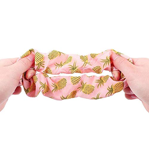 Shidara Pineapple Printed Hair Scrunchies - 4 Pack Elastic Hair Ties for Women & Girls, Soft Ponytail Holders & Hair Accessories - Perfect for School, Work, Gym, and Everyday Use