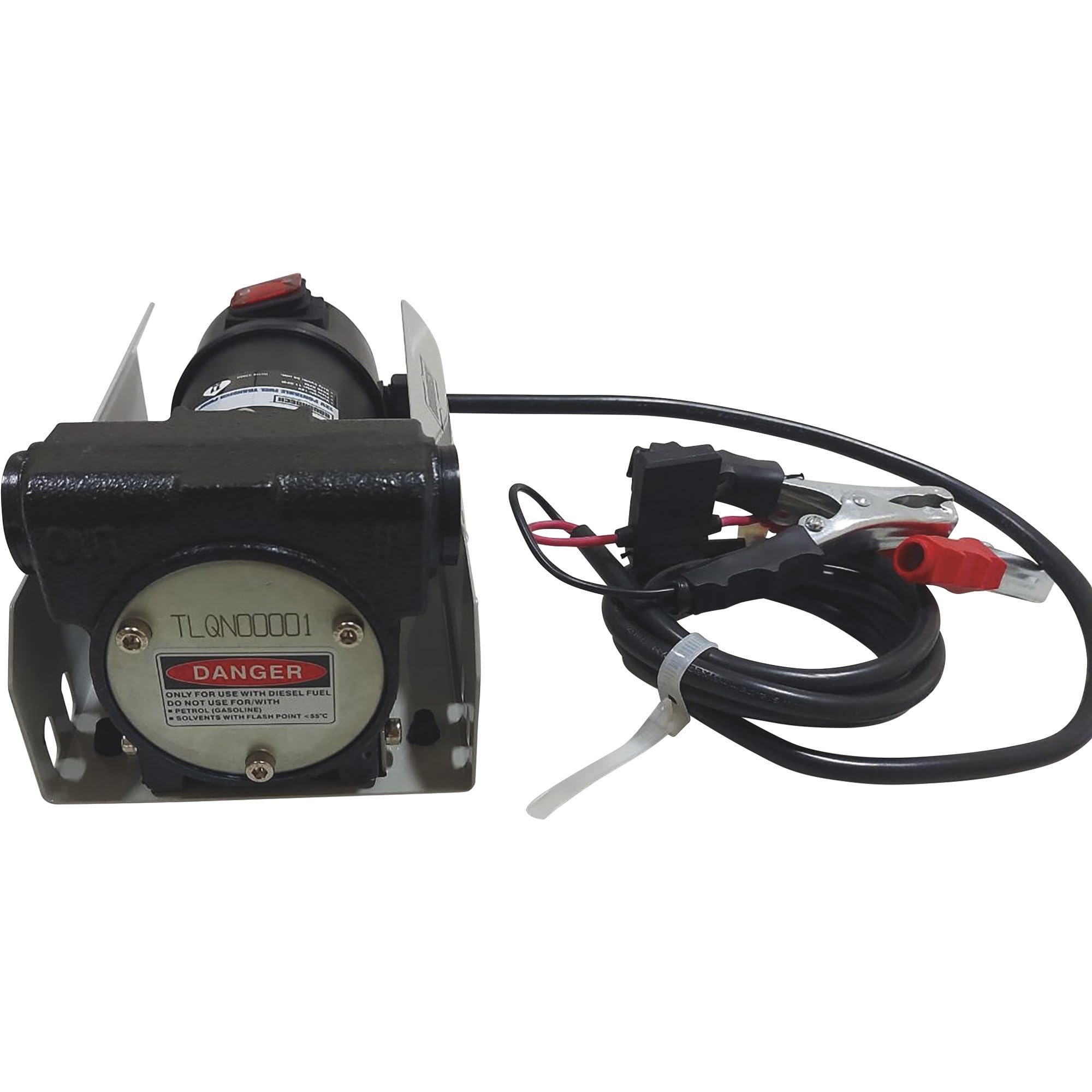 Roughneck 12V Fuel Transfer Pump - 11 GPM High Flow, Manual Nozzle with 5ft Hose for Gasoline, Diesel & Kerosene | Perfect for Farm Equipment, Boat Fueling & Emergency Fuel Transfer