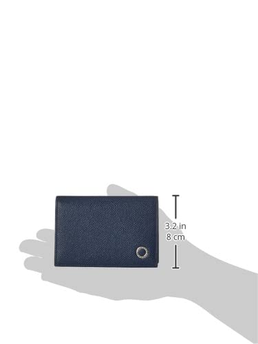 BVLGARI Men's Leather Business Card Holder - Luxury Slim RFID Blocking Wallet for Professional & Executive Use - Perfect for Office, Meetings & Networking Events