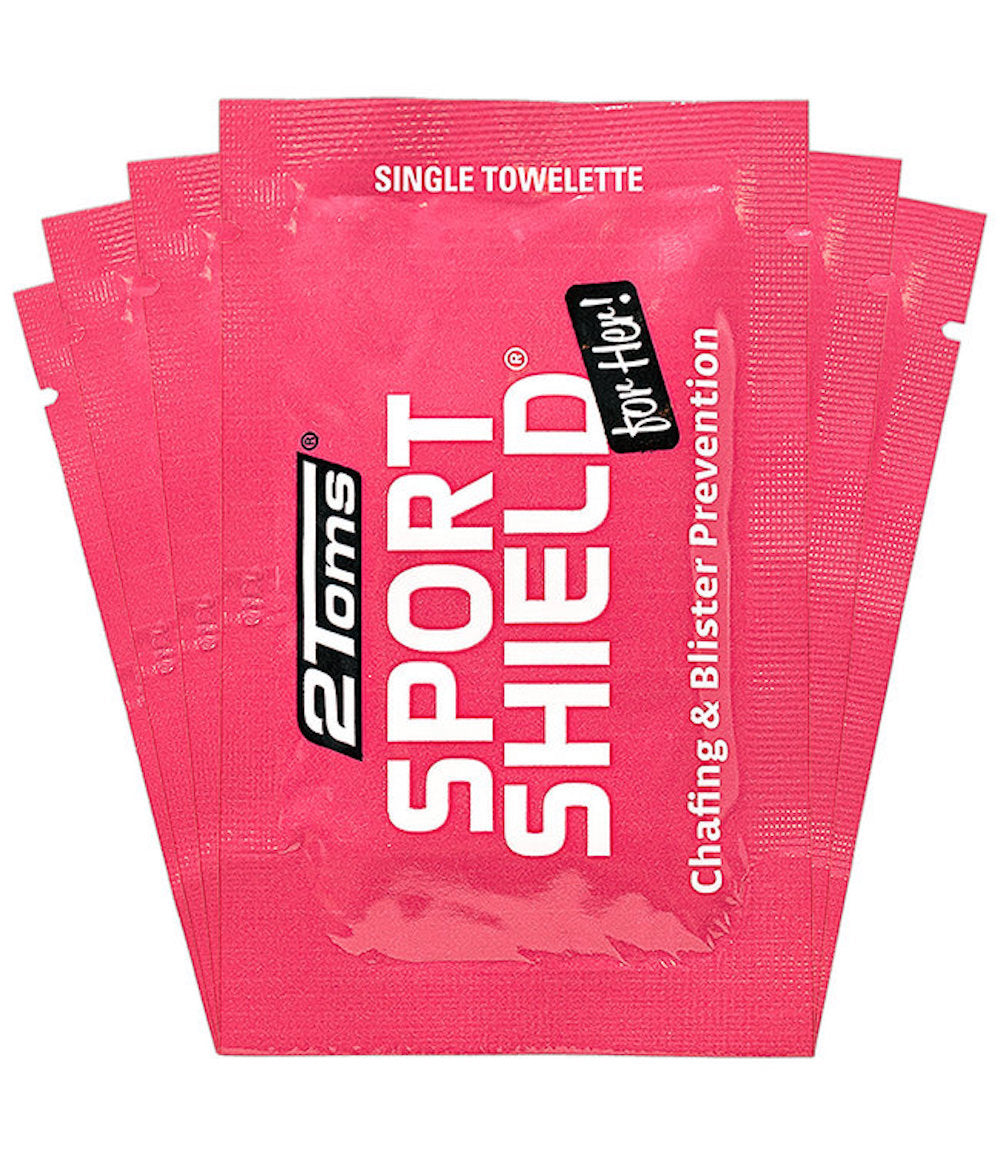 2 Toms Sport Shield SportShield For Her Wipes - 6 Pack | Natural Deodorant Wipes for Women | Perfect for Gym, Yoga & Outdoor Activities