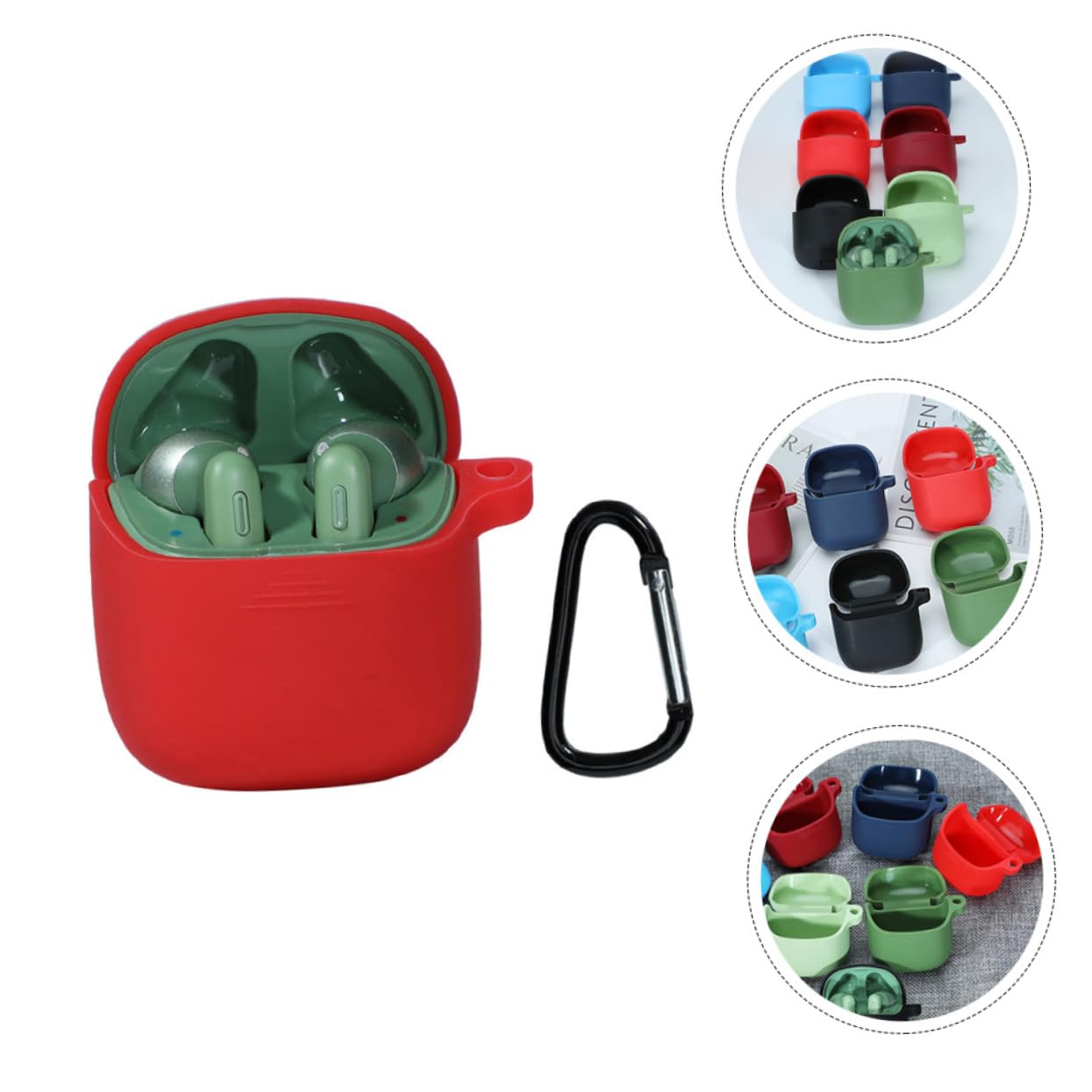 Angoily 3-Pack Durable Silicone Hard Case Cover for Tune220TWS Wireless Earbuds - Charging Port Protection | Perfect for Gym, Running, Travel & Daily Use